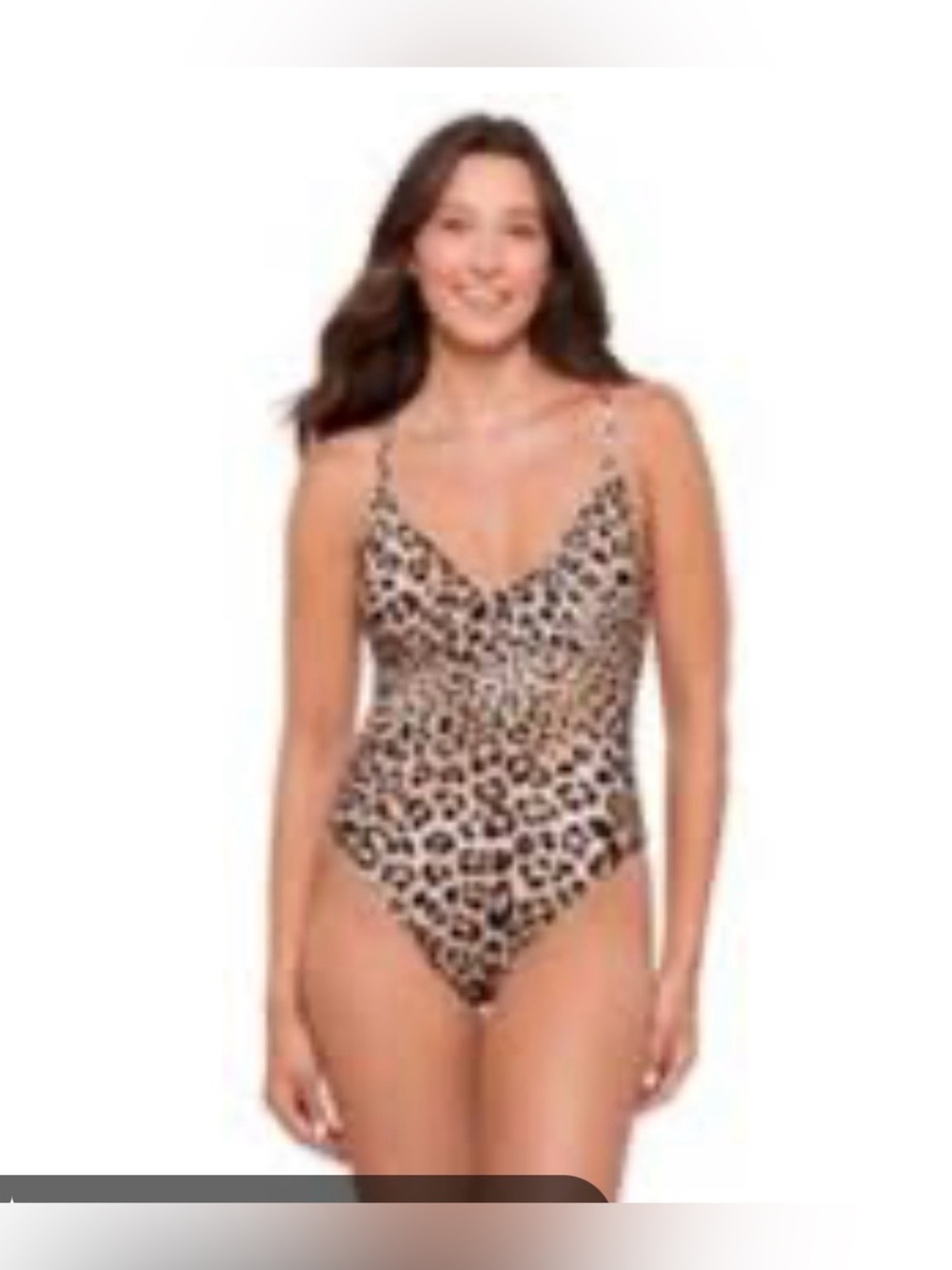 #3125**Women V-Neck Leopard Print One-Piece Swimsuit -o’rageous - Picture 3 of 17